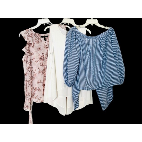 BCBGMAXAZRIA Women's 3 Blouses Bundel Lot Designer Pre-Owned Lge Casual EUC - Picture 1 of 12